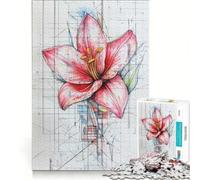 Puzzle da 1000 pezzi per ragazzi con giglio geometrico, giocattolo educativo, per divertimento in famiglia, adatto come decorazione da scrivania 38x26cm