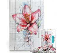 Puzzle da 1000 pezzi per ragazzi con giglio geometrico, gioco pratico, per divertimento in famiglia, adatto come decorazione da scrivania 50x75cm