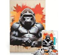Puzzle da 1000 pezzi per ragazzi con gorilla in stile pop art, gioco divertente, allena la mente e la mano, sfida unica 50x75cm