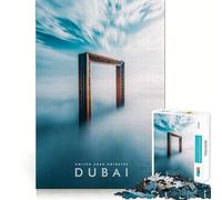 Puzzle da 1000 pezzi per ragazzi con grattacielo di Dubai,taglio liscio,gioco per esercitare la mente,gioco rilassante,attività per compleanno (38x52cm)