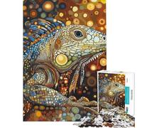 Puzzle da 1000 pezzi per ragazzi con iguana in stile mosaico gioco per famiglie ideale come regalo per tutta la famiglia (dimensioni 50x75cm)