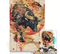 Puzzle da 1000 pezzi per ragazzi con il bue dello zodiaco giapponese, gioco rompicapo, difficile e stimolante, ideale come regalo per tutta la famiglia 50x75cm
