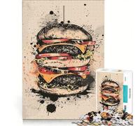 Puzzle da 1000 pezzi per ragazzi con il dipinto di Miam Burger gioco educativo regalo di compleanno compleanno e Natale 50x75cm