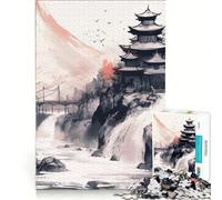 Puzzle da 1000 pezzi per ragazzi con il disegno del Fuji in Giappone, gioco pratico, di analisi e logica, adatto come decorazione da scrivania 38x26cm