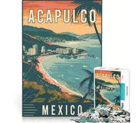 Puzzle da 1000 pezzi per ragazzi, con il fascino della costa di Acapulco, gioco rompicapo, taglio di precisione, compleanno e Natale 38x52cm