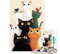 Puzzle da 1000 pezzi per ragazzi con il gatto curioso e la sua squadra gioco educativo e stimolante ideale come regalo di compleanno (dimensioni 38x52cm)