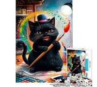Puzzle da 1000 pezzi per ragazzi con il gatto pittore galattico sfida impegnativa da completare gioco educativo e rilassante per ragazzi dai 14 anni in su (38x52cm)
