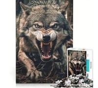 Puzzle da 1000 pezzi per ragazzi con il lupo arrabbiato, gioco educativo, difficile, regalo di compleanno, regalo di viaggio 50x75cm