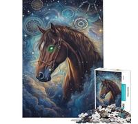 Puzzle da 1000 pezzi per ragazzi con il maestoso cavallo stellato ideale per ragazzi con taglio di precisione perfetto per l'interazione genitore-figlio come regalo di Natale o di compleanno 38x52cm