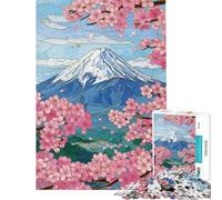 Puzzle da 1000 pezzi per ragazzi con il Monte Fuji e i ciliegi in fiore Un rompicapo stimolante e impegnativo da completare (dimensioni 50x75cm)