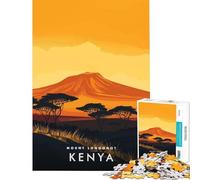 Puzzle da 1000 pezzi per ragazzi con il Monte Longonot in Kenya gioco interattivo ed educativo ideale come regalo di Babbo Natale segreto o per passare il tempo durante le vacanze (dimensioni 38x26cm)
