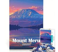 Puzzle da 1000 pezzi per ragazzi con il Monte Meru al tramonto gioco divertente allena la mente e la mano sfida unica 50x75cm