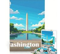 Puzzle da 1000 pezzi per ragazzi con il monumento di Washington DC giocattolo educativo sfida impegnativa ideale come regalo 50x75cm