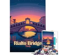 Puzzle da 1000 pezzi per ragazzi con il Ponte di Rialto Venezia Italia gioco educativo regalo di compleanno per tutta la famiglia (dimensioni 38x52cm)