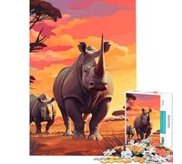 Puzzle da 1000 pezzi per ragazzi con il rinoceronte Rinho difficile e stimolante per divertimento in famiglia Gioco divertente per ragazzi dai 14 anni in su 38x52cm
