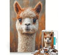 Puzzle da 1000 pezzi per ragazzi con il ritratto di un simpatico alpaca giocattolo fai da te decorazione per la casa ideale come regalo per tutta la famiglia 38x52cm