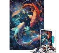 Puzzle da 1000 pezzi per ragazzi con il simbolo dei Pesci ideale per adulti e famiglie con schema di assemblaggio e regalo perfetto per tutta la famiglia (dimensioni: 38x26cm)