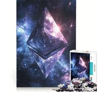 Puzzle da 1000 pezzi per ragazzi con il simbolo di Ethereum nello spazio, gioco divertente, stimolante da completare, ideale come regalo per tutta la famiglia 38x26cm