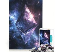 Puzzle da 1000 pezzi per ragazzi con il simbolo di Ethereum nello spazio, gioco per famiglie, divertente e spiritoso, adatto anche come decorazione da scrivania 38x52cm