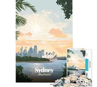 Puzzle da 1000 pezzi per ragazzi con il tramonto dell'Opera House di Sydney giocattolo educativo e rilassante un'opera d'arte ideale come regalo di compleanno (dimensioni 75x50cm)