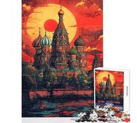 Puzzle da 1000 pezzi per ragazzi con il tramonto di San Basilio adatto anche ad adulti Giocattolo fai-da-te per migliorare la memoria compleanno e Natale (dimensioni 50x75cm)