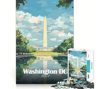 Puzzle da 1000 pezzi per ragazzi con illustrazione del monumento di Washington DC, gioco di incastro preciso, sfida mentale, giocattolo per momenti di relax e divertimento, scena natalizia (38x52cm)