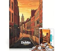 Puzzle da 1000 pezzi per ragazzi con illustrazione del paesaggio urbano di Dublino, gioco educativo, decorazione murale, per rafforzare l'amore tra le coppie 38x52cm