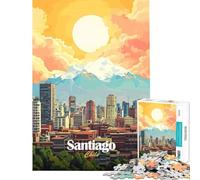 Puzzle da 1000 pezzi per ragazzi con illustrazione del paesaggio urbano di Santiago del Cile gioco interattivo ed educativo ideale come regalo per uomini e donne perfetto per la decorazione della casa