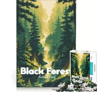 Puzzle da 1000 pezzi per ragazzi con illustrazione del Parco Nazionale della Foresta Nera, giochi per famiglie, per migliorare la memoria, con poster e foglio di curiosità abbinati 38x26cm