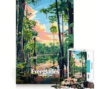 Puzzle da 1000 pezzi per ragazzi con illustrazione del Parco Nazionale delle Everglades,taglio liscio,gioco per esercitare la mente,momento di relax,attività per compleanno (38x52cm)