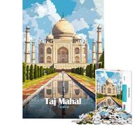 Puzzle da 1000 pezzi per ragazzi con illustrazione del Taj Mahal ideale per compleanni e Natale Gioco difficile per famiglie dai 14 anni in su (38x52cm)