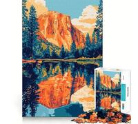 Puzzle da 1000 pezzi per ragazzi con illustrazione del tramonto di Yosemite e riflessi ritagli precisi gioco cognitivo divertente gioco per il tempo libero decorazione natalizia per la casa (50x75cm)