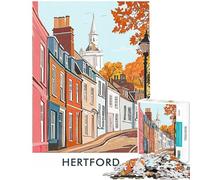 Puzzle da 1000 pezzi per ragazzi con illustrazione della città di Hertford Puzzle per adulti gioco rilassante decorazione perfetta compleanno e Natale (dimensioni 38x52cm)