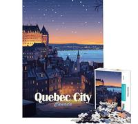 Puzzle da 1000 pezzi per ragazzi con illustrazione della città di Quebec di notte Gioco interattivo ed educativo ideale come regalo per uomini e donne perfetto per la decorazione della casa (50x75cm)