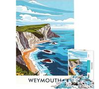 Puzzle da 1000 pezzi per ragazzi con illustrazione della costa di Weymouth Puzzle per adulti giochi rilassanti per migliorare la memoria amici e familiari (dimensioni 38x26cm)
