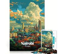 Puzzle da 1000 pezzi per ragazzi con illustrazione dello skyline di Nairobi,disegno dai bordi precisi,attività stimolante per la mente,gioco rilassante,regalo di compleanno (38x52cm)