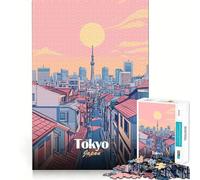Puzzle da 1000 pezzi per ragazzi con illustrazione dello skyline di Tokyo, gioco divertente e stimolante, ideale per il tempo libero e il Natale (50x75cm)