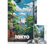 Puzzle da 1000 pezzi per ragazzi con illustrazione dello skyline di Tokyo gioco per famiglie stimola la memoria decorazione per la casa giocattolo per rafforzare l'amore tra le coppie (75x50cm)