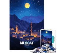 Puzzle da 1000 pezzi per ragazzi con illustrazione di paesaggio notturno di Muscat Oman Gioco divertente e coinvolgente per coltivare la pazienza Regalo di compleanno per tutta la famiglia (38x26cm)