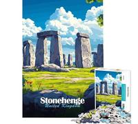 Puzzle da 1000 pezzi per ragazzi con illustrazione di Stonehenge ideale per compleanni Natale attività in famiglia e giochi divertenti per ragazzi dai 14 anni in su (38x52cm)