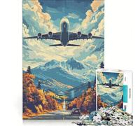 Puzzle da 1000 pezzi per ragazzi con illustrazione di un aereo, gioco pratico, per divertimento in famiglia, adatto come decorazione da scrivania 38x26cm