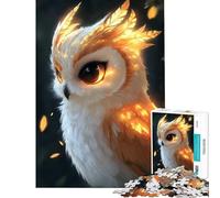 Puzzle da 1000 pezzi per ragazzi con illustrazione di un gufo dorato gioco educativo e stimolante per l'intelletto ideale come regalo di compleanno (dimensioni 75x50cm)