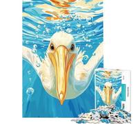 Puzzle da 1000 pezzi per ragazzi con illustrazione di un pellicano sottomarino gioco educativo e stimolante per tutta la famiglia (dimensioni 38x52cm)