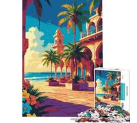 Puzzle da 1000 pezzi per ragazzi con illustrazione di un resort tropicale sulla spiaggia ideale per compleanni e Natale Migliora la memoria Gioco avvincente adatto a persone dai 14 anni in su 38x26cm
