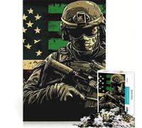 Puzzle da 1000 pezzi per ragazzi con illustrazione di un soldato americano, gioco divertente, stimolante da completare, ideale come regalo per tutta la famiglia 38x52cm