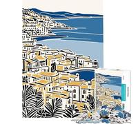 Puzzle da 1000 pezzi per ragazzi con illustrazione di una città costiera ideale per attività divertenti da fare in casa decorazioni artistiche per la casa e giochi per famiglie adatto a persone dai 14