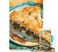 Puzzle da 1000 pezzi per ragazzi con illustrazione di una fetta di torta di spinaci, taglio preciso, arte, concentrazione, gioco divertente, relax, regalo di compleanno (38x26cm)