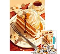 Puzzle da 1000 pezzi per ragazzi con illustrazione di una fetta di torta e caffè Giocattolo educativo per l'apprendimento gioco pratico per tutta la famiglia Idee regalo (dimensioni 50x75cm)