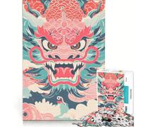 Puzzle da 1000 pezzi per ragazzi con illustrazione di una testa di drago, gioco educativo, decorazione murale, per rafforzare l'amore tra le coppie 38x52cm
