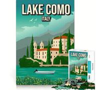 Puzzle da 1000 pezzi per ragazzi con immagine del Lago di Como,Italia,tema viaggio,taglio liscio,gioco per lo sviluppo cognitivo,attività rilassante per il compleanno (50x75cm)